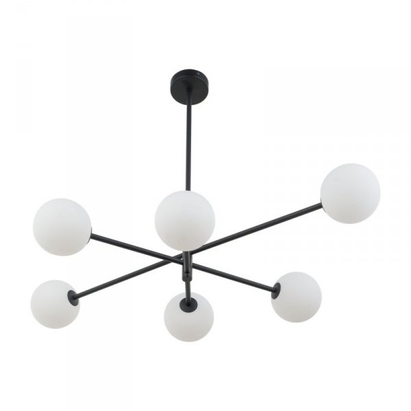 TK LIGHTING SARIUS BLACK 4732 LAMPA SUFITOWA WISZĄCA CZARNA SZKLANE KULE BIAŁE MLECZNE