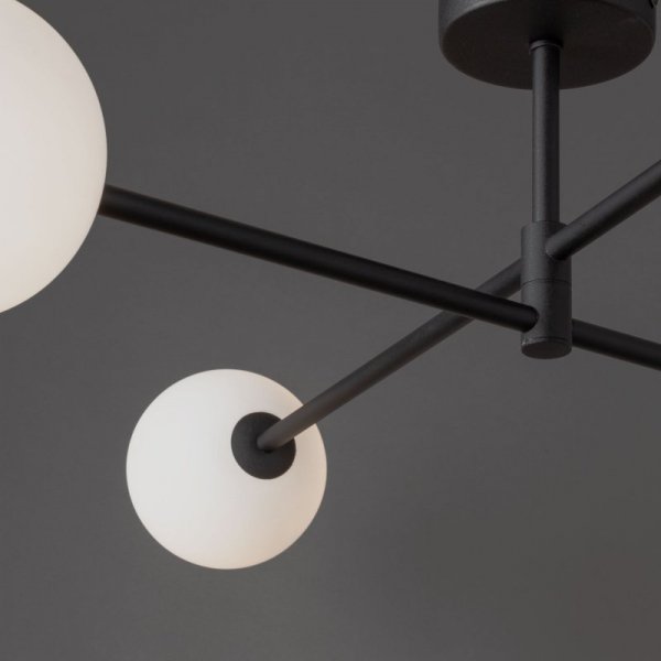 TK LIGHTING SARIUS BLACK 4735 LAMPA SUFITOWA CZARNA BIAŁE KULE SZKLANE MLECZNE