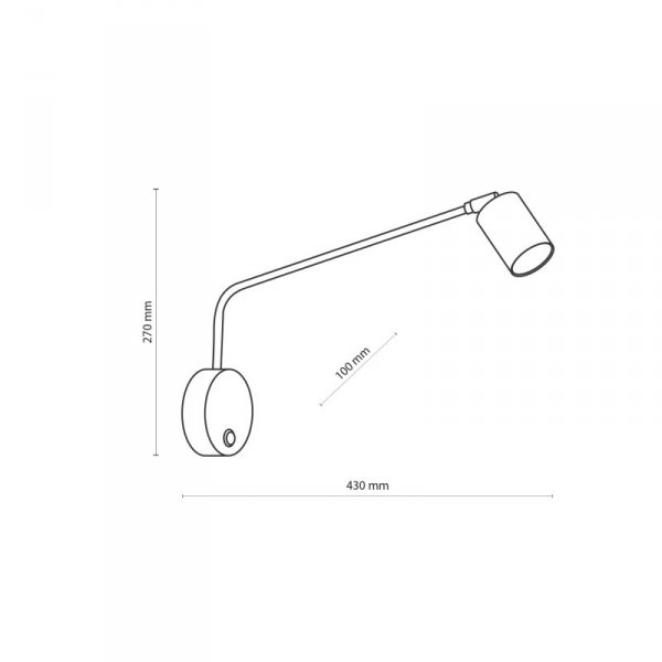 TK LIGHTING LOGAN 4744 WHITE KINKIET BIAŁY NA WYSIĘGNIKU Z WŁĄCZNIKIEM