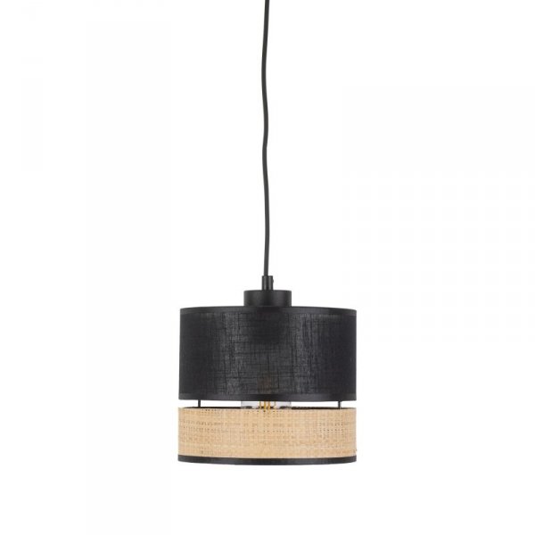 TK LIGHTING 4765 PAGLIA NEW BLACK LAMPA WISZĄCA CZARNA RATTAN ABAŻUR NATURAL EKO