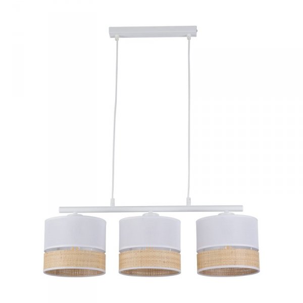 TK LIGHTING 4776 PAGLIA NEW WHITE LAMPA WISZĄCA BIAŁA RATTAN EKO NATURAL NAD STÓŁ