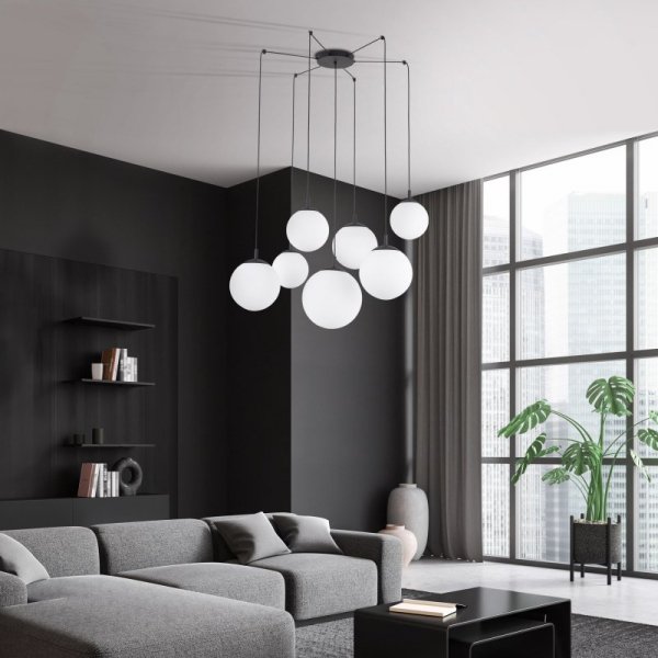 TK LIGHTING LAMPA ESME WHITE LAMPA WISZĄCA 7 PAJĄK
