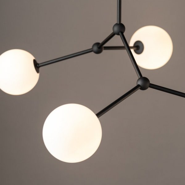 TK LIGHTING FAIRY BLACK 4855 LAMPA SUFITOWA PLAFON CZARNY Z BIAŁYMI KULAMI BIAŁE KULE