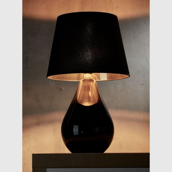 TK LIGHTING LACRIMA BLACK/GOLD 5454 LAMPKA NOCNA CZARNO ZŁOTA SZKLANA Z ABAŻUREM