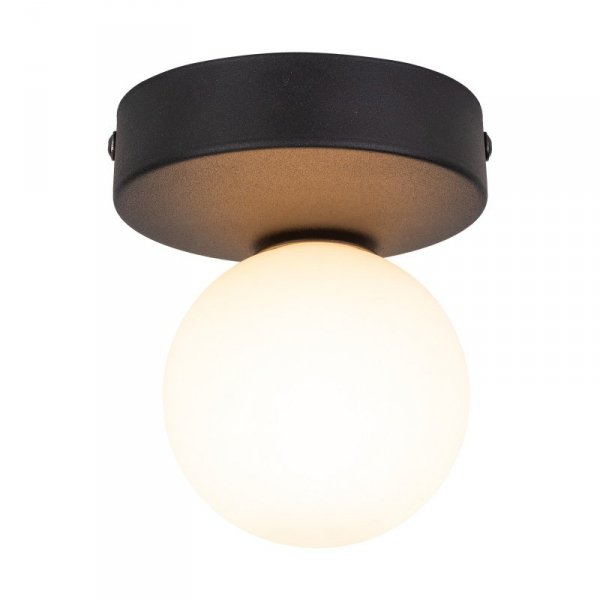 TK LIGHTING BIANCA BLACK 5681 LAMPA SUFITOWA PLAFON CZARNY SZKLANA KULA MLECZNA BIAŁA