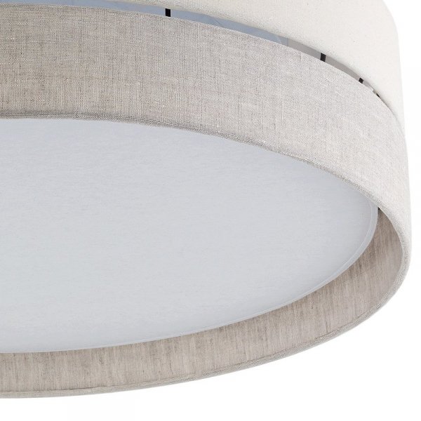 TK LIGHTING ECO LAMPA SUFITOWA 5774 PLAFON BEŻOWO SZARY Z ABAŻUREM Z TKANINY NATURALNEJ EKO 60CM 