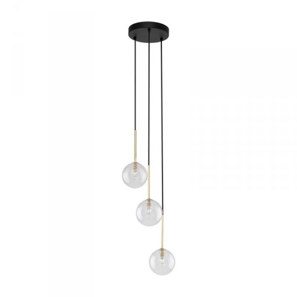 TK LIGHTING LAMPA NILOS BLACK / GOLD LAMPA WISZACA 3PŁ