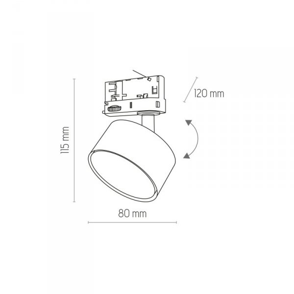 TK LIGHTING TRACER TRÓJOBWODOWY GRAPHITE  GX 53 LED