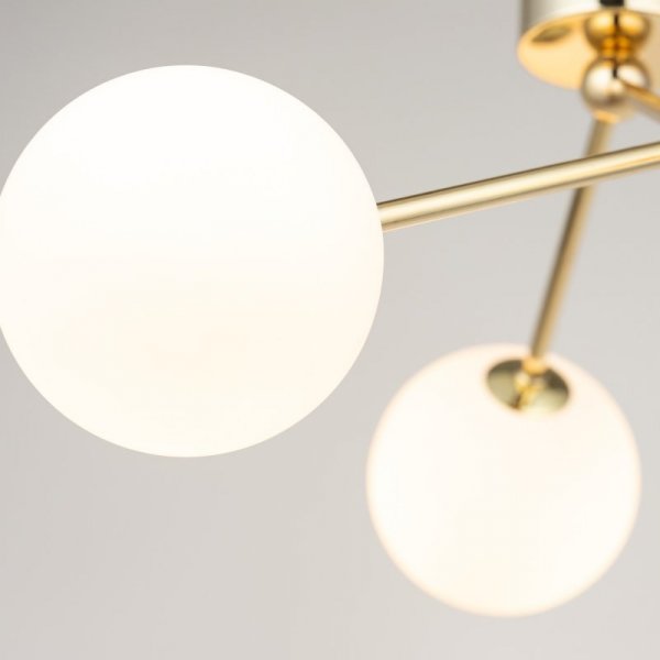 TK LIGHTING FAIRY GOLD 6471 LAMPA SUFITOWA PLAFON ZŁOTY BIAŁE SZKLANE KULE