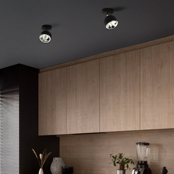 TK LIGHTING ALTEA BLACK LAMPA SUFITOWA 1 PŁ + ŻARÓWKA