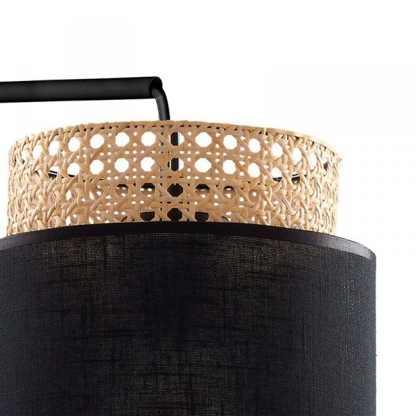 TK LIGHTING BOHO BLACK 6550 KINKIET CZARNY NATURALNY RATTANOWY