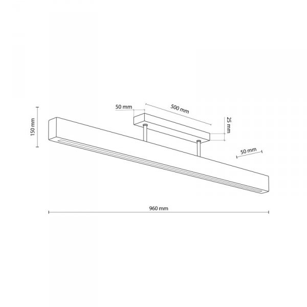 TEO LED LAMPA SUFITOWA JASNE DREWNO 960 MM