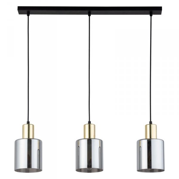 TK LIGHTING SIERRA GOLD 6662 LAMPA WISZĄCA CZARNO ZŁOTA GRAFITOWE SZKLANE KLOSZE