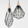 ITALUX MAELLE MDM-2591/3 BK LAMPA WISZĄCA CZARNA INDUSTRIALNA DRUCIANY KLOSZ DO SALONU 