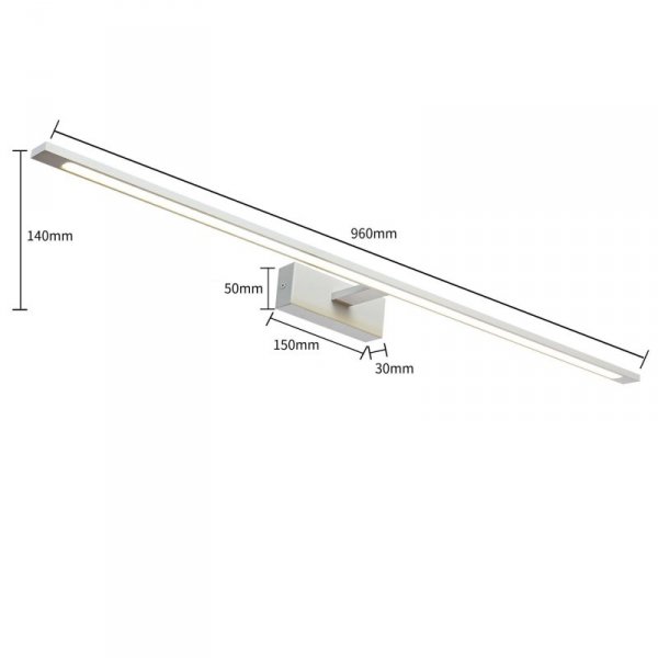 KINKIET CHROM NAD LUSTRO DO ŁAZIENKI 96CM HERMETYCZNY ZMIENNA BARWA ŚWIATŁA LIGHT PRESTIGE ISLA IP44 GS-LWB-32W CH CCT