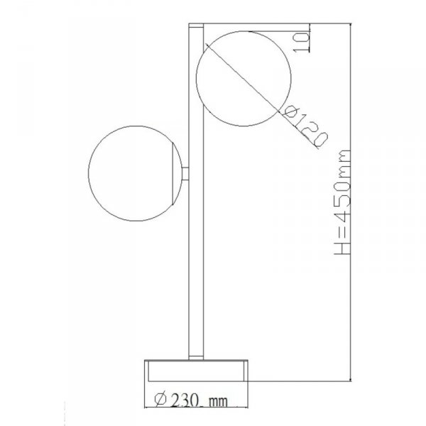 LIGHT PRESTIGE DORADO LP-002/2T BK LAMPKA STOŁOWA NOCNA CZARNA KLOSZE KULE BIAŁE
