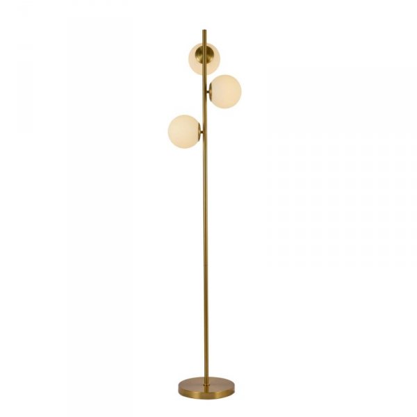 LAMPA PODŁOGOWA STOJĄCA ZŁOTA SZKLANE KULE BIAŁE LIGHT PRESTIGE DORADO  3xE14 złota LP-002/3F
