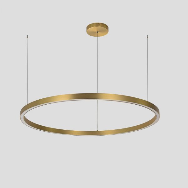 LIGHT PRESTIGE MIDWAY LP-033/1P L GD LAMPA WISZĄCA ZŁOTA BŁYSZCZĄCA RING KOŁO OBRĘCZ DUŻA 80CM