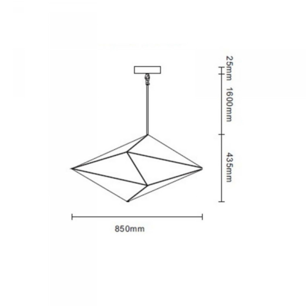 LAMPA WISZĄCA CZARNA DESINGERSKA DIAMENT LIGHT PRESTIGE KONSTELACJA LP-056/1P BK