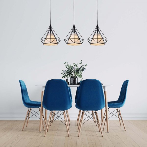 LAMPA WISZĄCA CZARNA DRUCIANA Z ABAŻUREM LIGHT PRESTIGE NOLA LP-076/1P BK