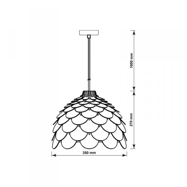 LAMPA WISZĄCA DREWNIANA DUŻA 35CM DEKORACYJNA NAD STÓŁ LIGHT PRESTIGE BURGO LP-101335/1P S