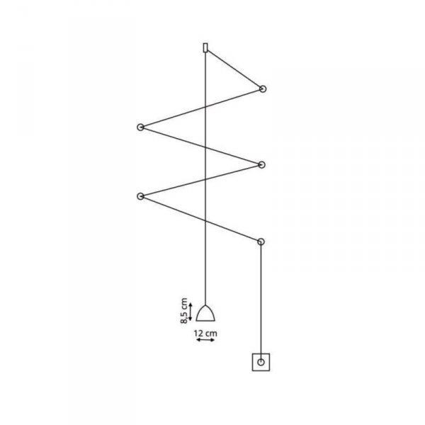 LAMPA WISZĄCA CZARNA Z WTYCZKĄ DO GNIAZDKA NOWOCZESNA LIGHT PRESTIGE ZIG-ZAG  LP-1243/1P BK