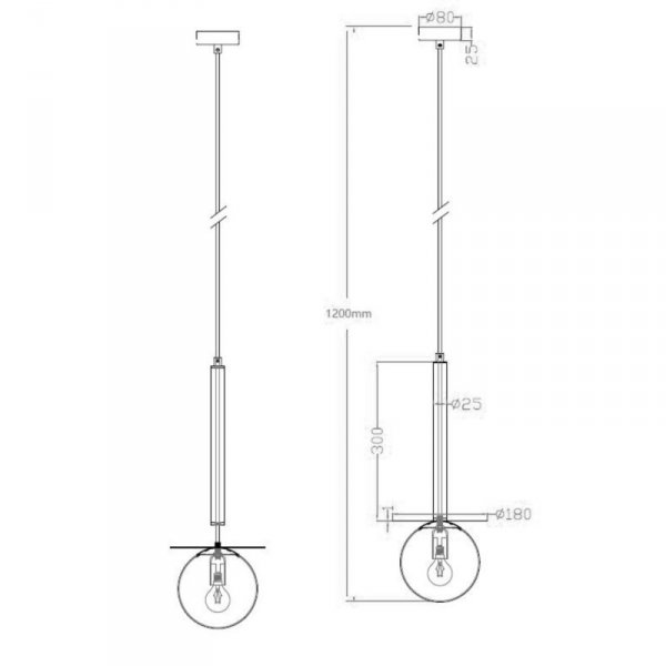 LIGHT PRESTIGE ROMA LP-1345/1P GD LAMPA WISZĄCA ZŁOTA KULA BIAŁA