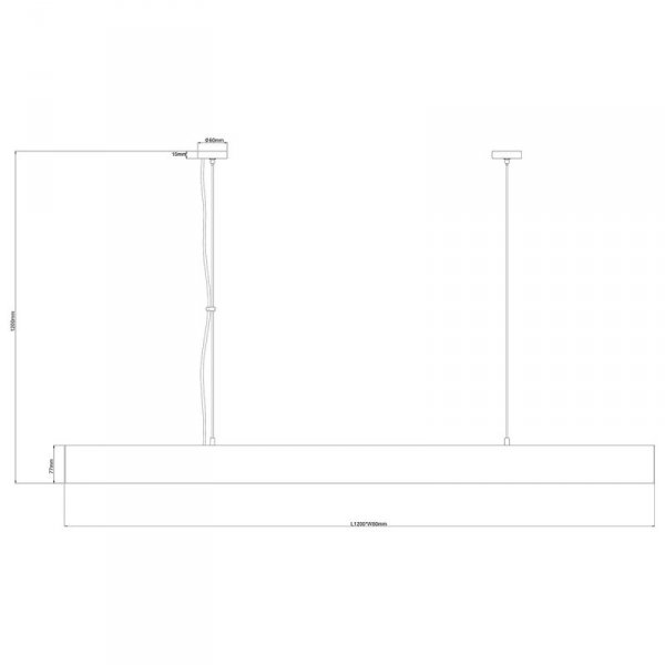 Lampa wisząca Luci L LED CCT Tuya czarna LP-1401/1P L BK Smart