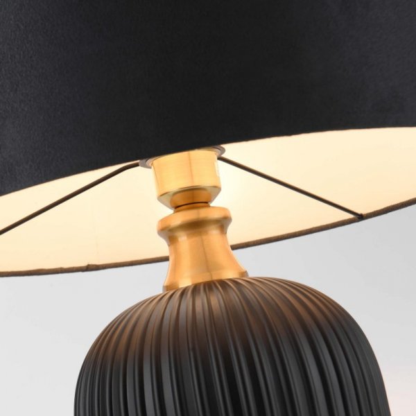 LIGHT PRESTIGE TAMIZA LAMPA STOŁOWA CZARNO ZŁOTA DUŻA LP-1515/1T big black