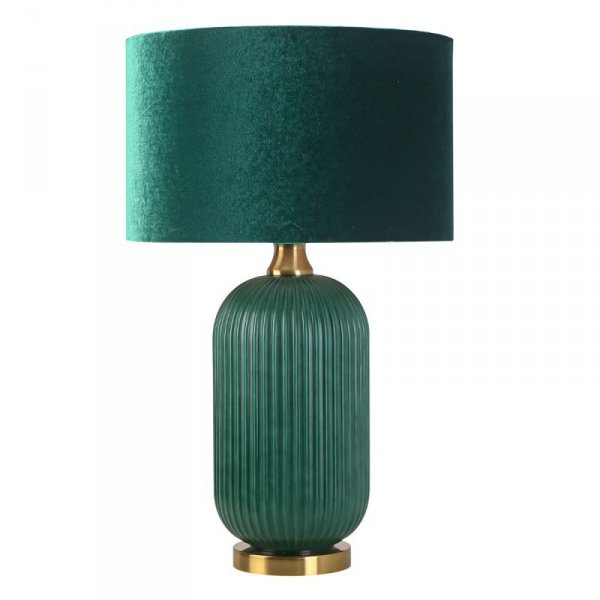 LAMPA STOŁOWA LAMPKA NOCNA SZKLANA ZIELONO ZŁOTA BUTELKOWA ZIELEŃ GLAMOUR DO SALONU NA KOMODĘ LIGHT PRESTIGE TAMIZA LP-1515/1T big green