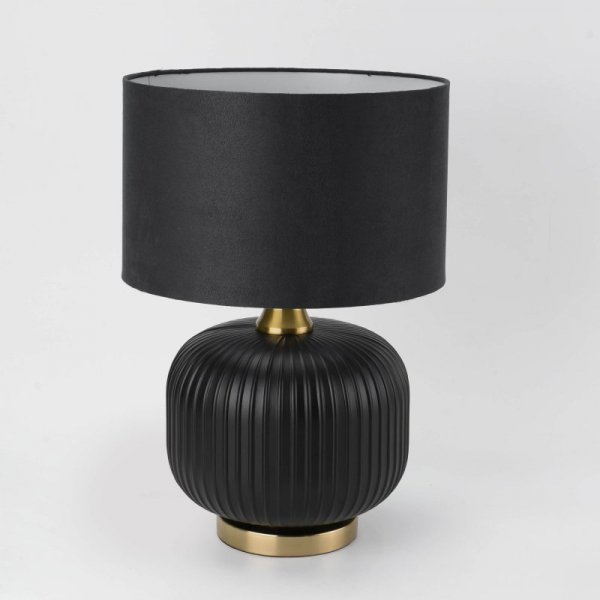 LIGHT PRESTIGE TAMIZA LAMPA STOŁOWA LAMPKA NOCNA CZARNO ZŁOTA DO SYPIALNI NA KOMODĘ DO SALONU