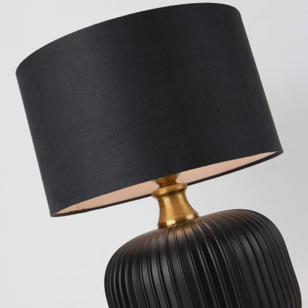 LIGHT PRESTIGE TAMIZA LAMPA STOŁOWA LAMPKA NOCNA CZARNO ZŁOTA DO SYPIALNI NA KOMODĘ DO SALONU