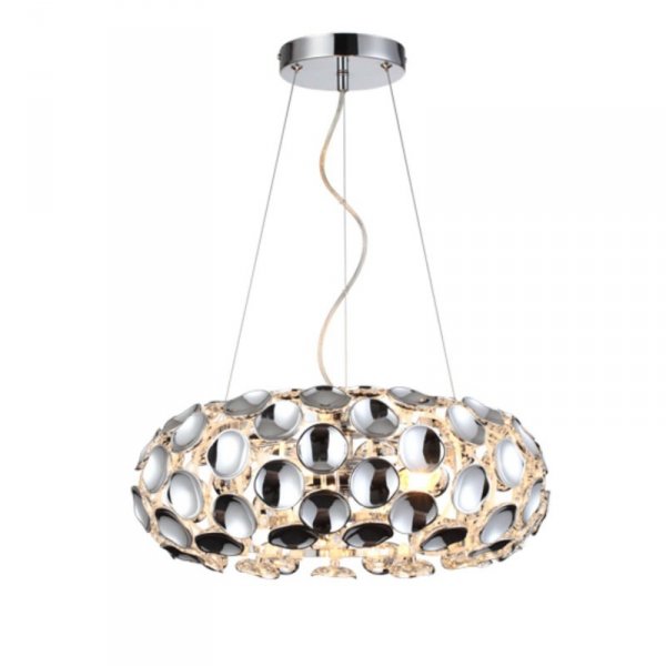 LAMPA WISZĄCA CHROM SREBRNA GLAMOUR DEKORACYJNA LIGHT PRESTIGE FERRARA LP-17060/3P