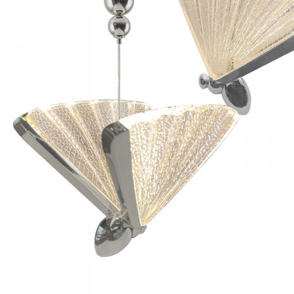 LIGHT PRESTIGE LAMPA WISZĄCA CHROM MOTYLE WAŻKI LED NOWOCZESNA LP-1715/3P CH