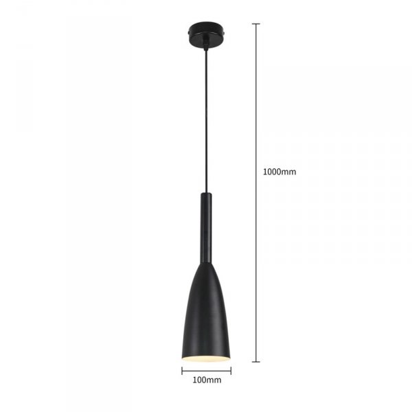 LAMPA WISZĄCA CZARNA TUBA NAD STÓŁ BAR WYSPĘ LIGHT PRESTIGE SOLIN LP-181/1P BK
