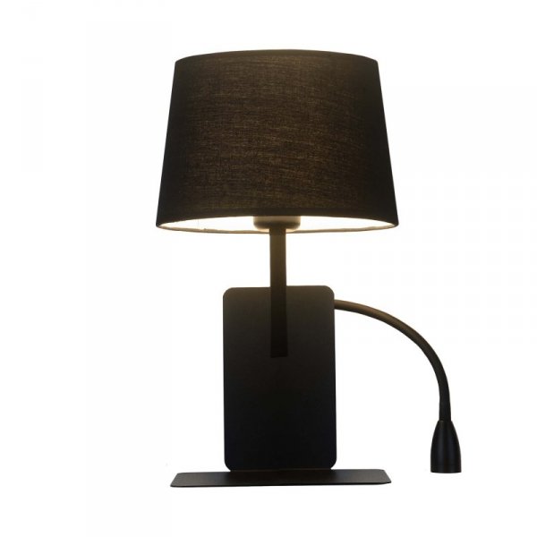 KINKIET DO SYPIALNI CZARNY Z LAMPKĄ DO CZYTANIA LED PRAWY LIGHT PRESTIGE DAKOTA LP-2121/1W R BK