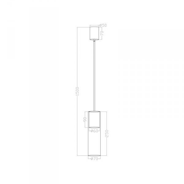 LAMPA WISZĄCA NAD STÓŁ BAR WYSPĘ STOLIK NOCNY CZARNA SZKLANY KLOSZ TUBA CYLINDRYCZNY LIGHT PRESTIGE MANACOR LP-232/1P BK
