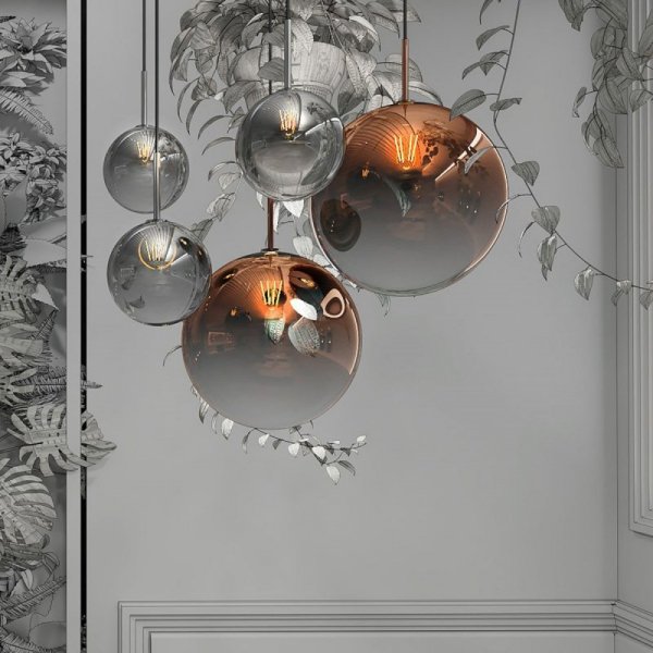LAMPA WISZĄCA KULA CMIEDZIANA 15CM MAŁA SZKLANA LIGHT PRESTIGE PALLA LP-2844/1P S MI