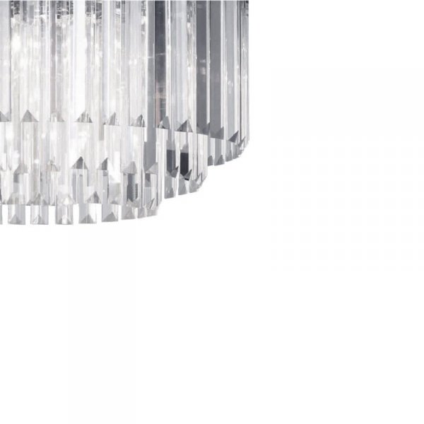 ŻYRANDOL GLAMOUR SZKLANY KRYSZTAŁOWY LAMPA WISZĄCA CHROM DO SYPIALNI SALONU LIGHT PRESTIGE VETRO LP-2910/5P