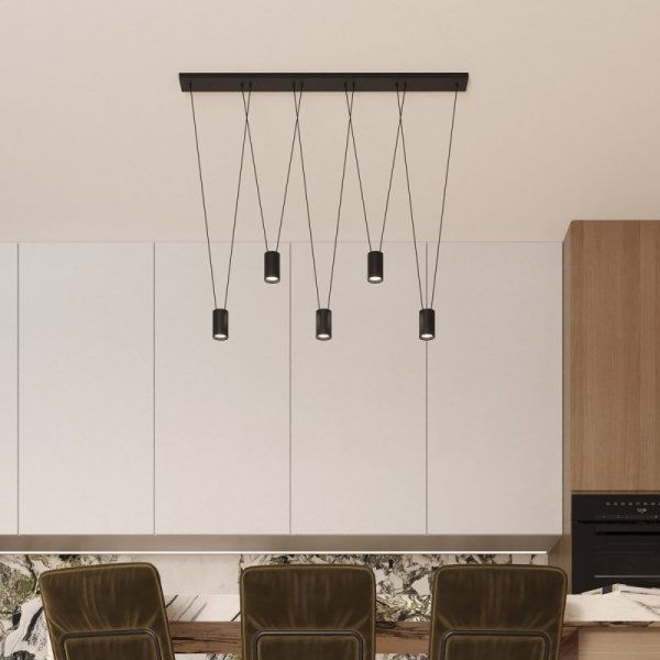 Lampa wisząca Toledo 5xGU10 czarna LP-432/5P BK