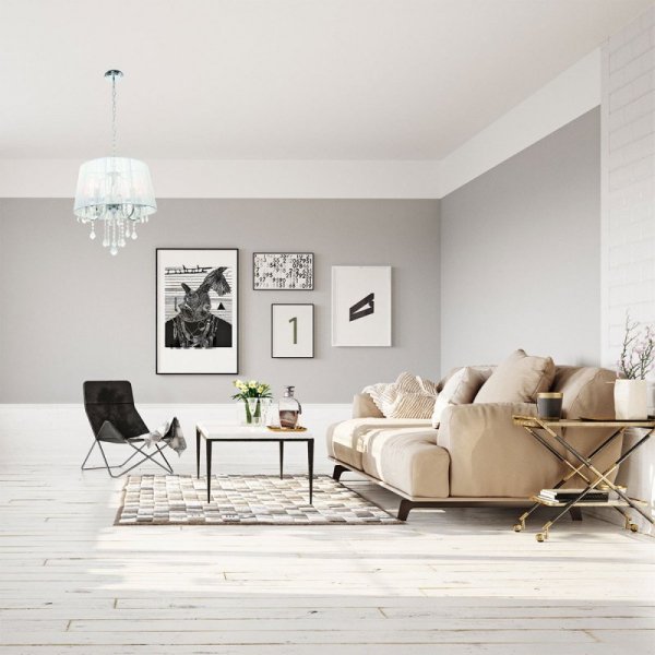 LAMPA WISZĄCA ABAŻUR Z KRYSZTAŁKAMI GLAMOUR DO SALONU SYPIALNI LIGHT PRESTIGE MONA LP-5005/3P 
