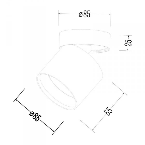 Kendal Oprawa natynkowa 1 x GX53 czarna LP-6331/1SM R1 BK movable