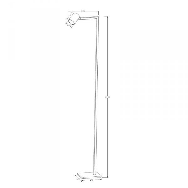 LAMPA STOJĄCA PODŁOGOWA CZARNA NOWOCZESNA LIGHT PRESTIGE SNOW  LP-731/1F BK