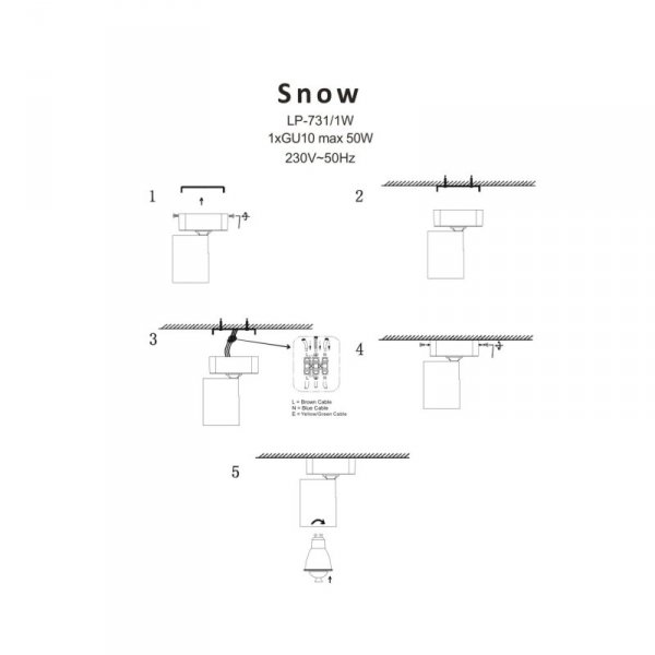 KINKIET SPOT REFLEKTOR CZARNY REGULOWANY LIGHT PRESTIGE SNOW  LP-731/1W BK