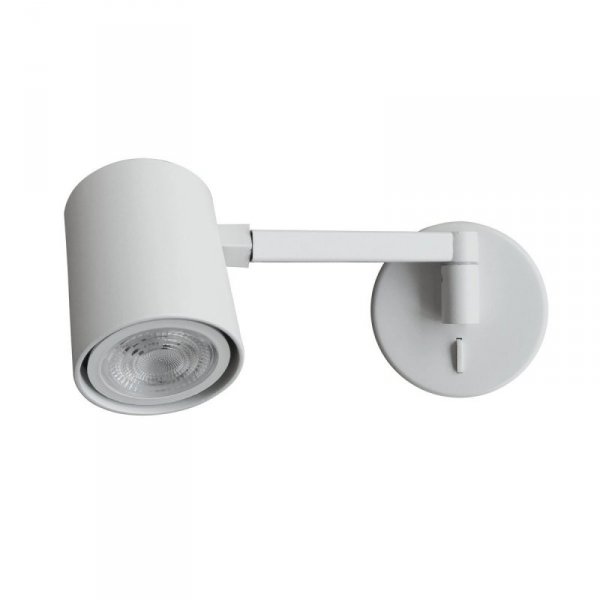 KINKIET BIAŁY NA WYSIĘGNIKU Z WŁĄCZNIKIEM REFLEKTOR LIGHT PRESTIGE SNOW  LP-731/1WL WH