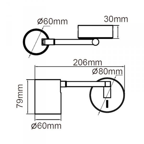 KINKIET BIAŁY NA WYSIĘGNIKU Z WŁĄCZNIKIEM REFLEKTOR LIGHT PRESTIGE SNOW  LP-731/1WL WH
