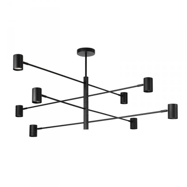 LAMPA WISZĄCA CZARNA REFLEKTORKI NOWOCZESNA SNOW LIGHT PRESTIGE  LP-731/8P BK