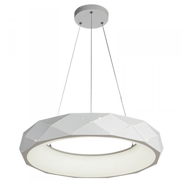 LAMPA WISZĄCA BIAŁA RING KOŁO OBRĘCZ DEKORACYJNA LED OKRĄGŁA DO SALONU SYPIALNI POKOJU LIGHT PRESTIGE REUS LP-8069/1P LED WH