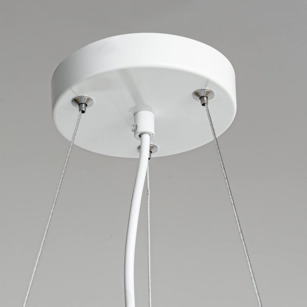 LAMPA WISZĄCA BIAŁA DEKORACYJNA OKRĄGŁA DO SALONU SYPIALNI POKOJU LIGHT PRESTIGE REUS LP-8069/1P WH