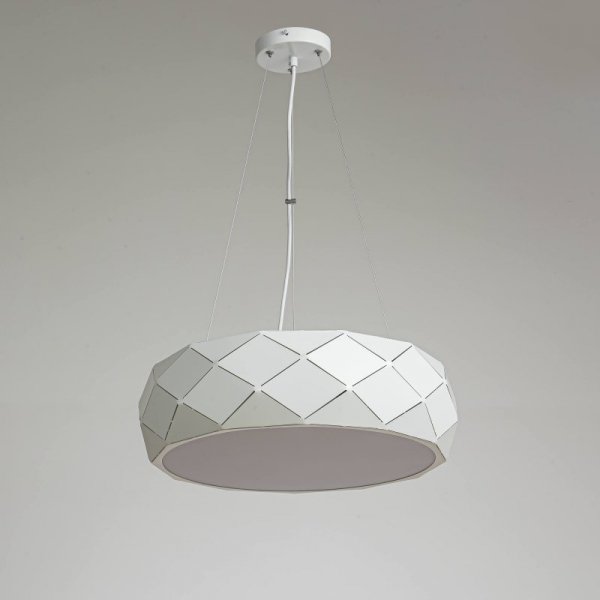 LAMPA WISZĄCA BIAŁA DEKORACYJNA OKRĄGŁA DO SALONU SYPIALNI POKOJU LIGHT PRESTIGE REUS LP-8069/1P WH